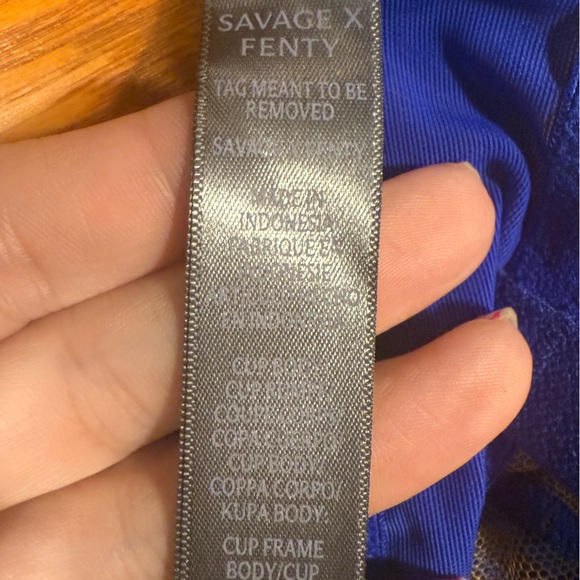 Savage X Fenty 42 D lil’ tied up cobalt blue bra NWT - Picture 6 of 6